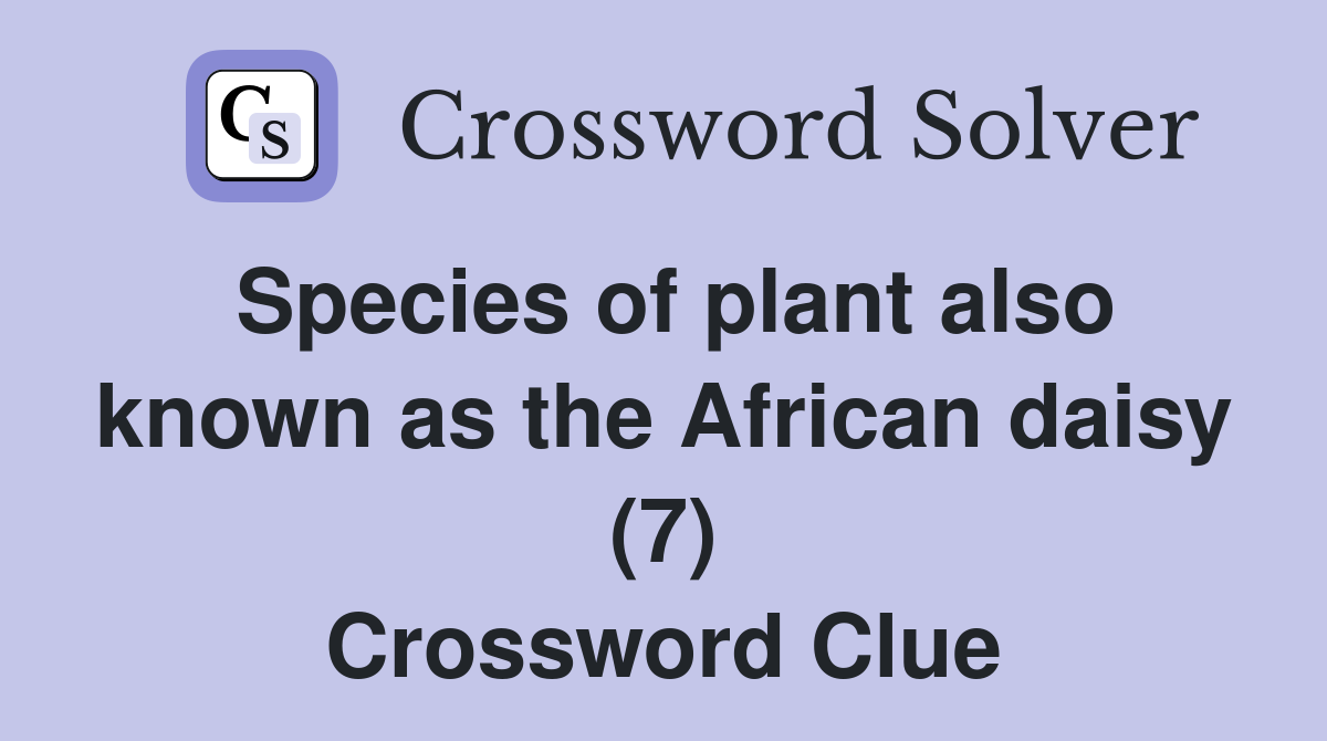 Species of plant also known as the African daisy (7) Crossword Clue